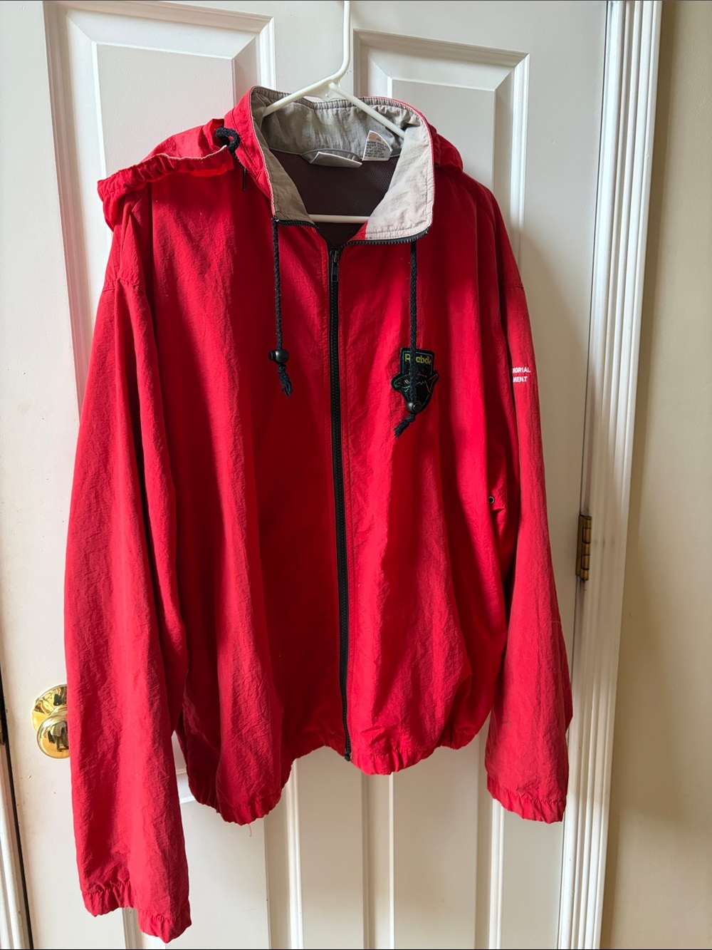 Vintage Joe Cronin Memorial Golf Reebok Red Hooded Men's Zip Windbreaker Jacket